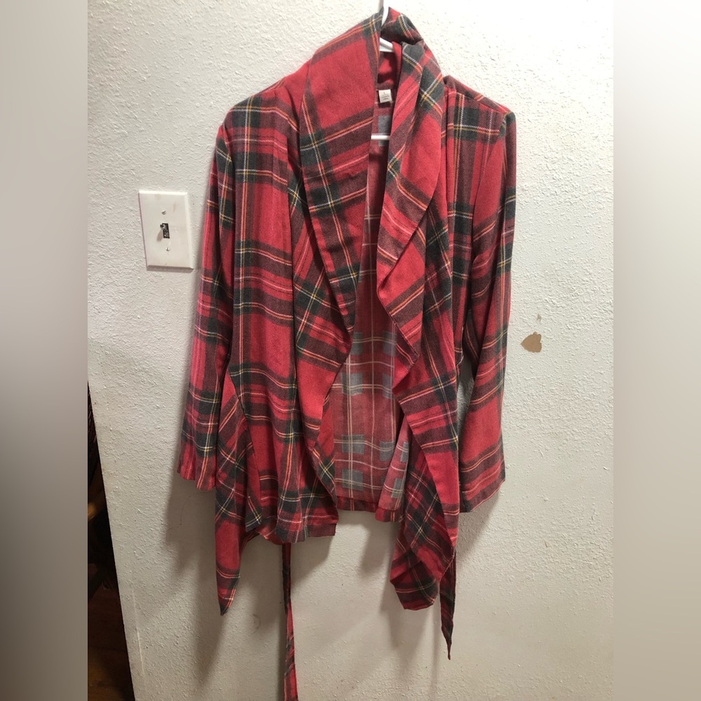 EST 1946 Red and Black Plaid Jacket Wrap